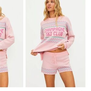 Beach Riot Pink Crew Neck Sweater